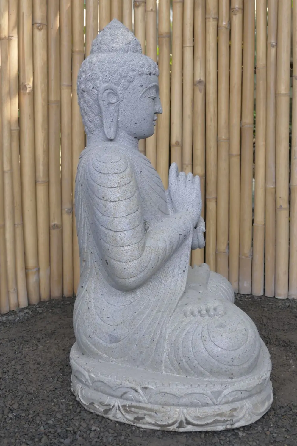  Product image 6 of the product “Seated Buddha, position Dharmachakra, 71 x 56 x 100 cm, riverstone grey ”